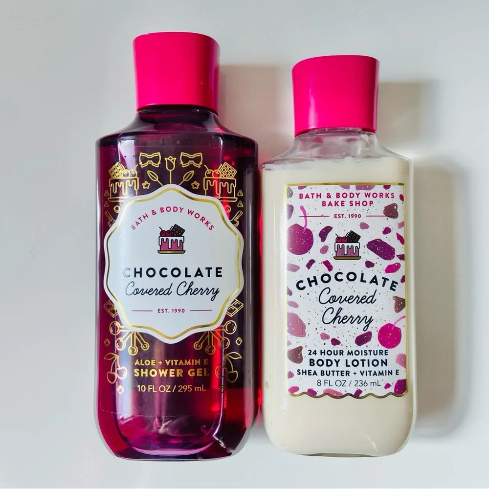 Bath & Body Works Chocolate Covered Cherry Shower Gel & Lotion - Picture 1 of 5
